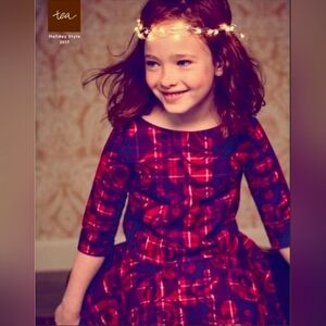 Tea Collection Red and Blue Plaid Formal Dress